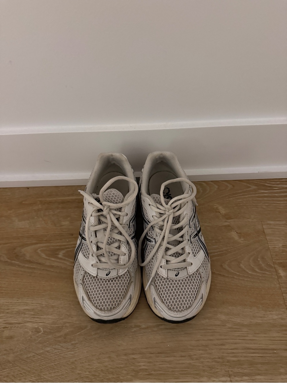 Asics White and Black Athletic Running Shoes